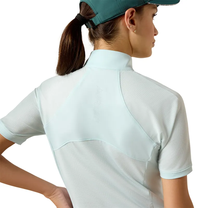 Ariat Soquel Womens Short Sleeve 1/4 Zip Baselayer - Starlight Blue-3