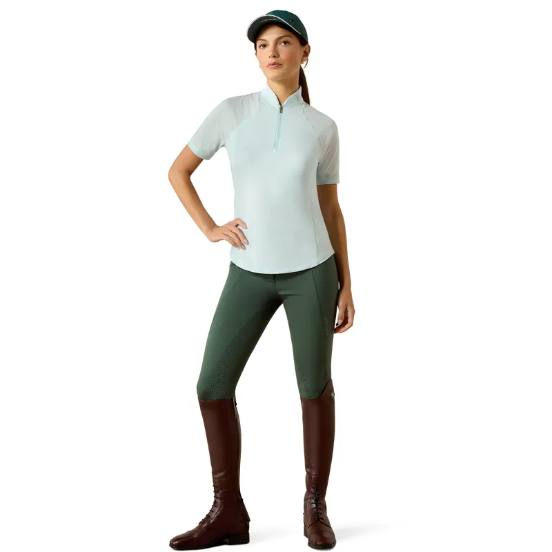 Ariat Soquel Womens Short Sleeve 1/4 Zip Baselayer - Starlight Blue-4