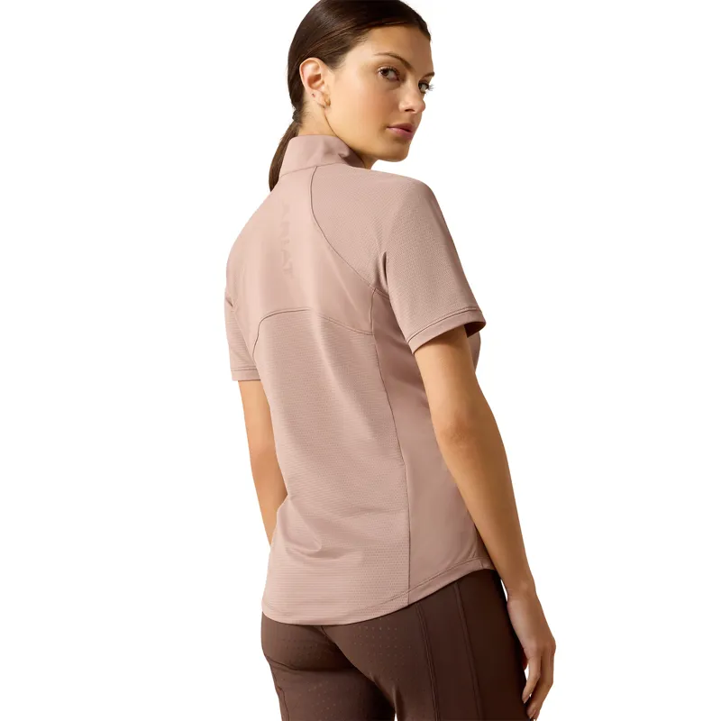 Ariat Soquel Womens Short Sleeve 1/4 Zip Baselayer - Antler-1