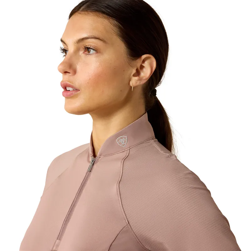 Ariat Soquel Womens Short Sleeve 1/4 Zip Baselayer - Antler-2