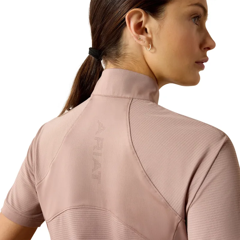 Ariat Soquel Womens Short Sleeve 1/4 Zip Baselayer - Antler-3