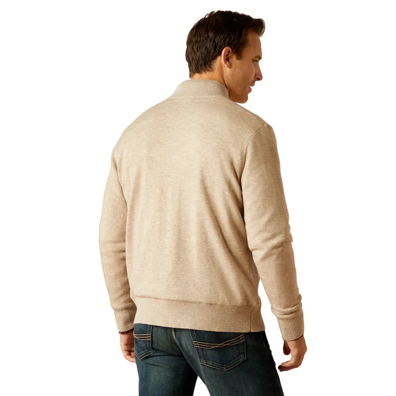 Ariat Country Bolinas 1/2 Zip Mens Sweater - Oatmeal-1