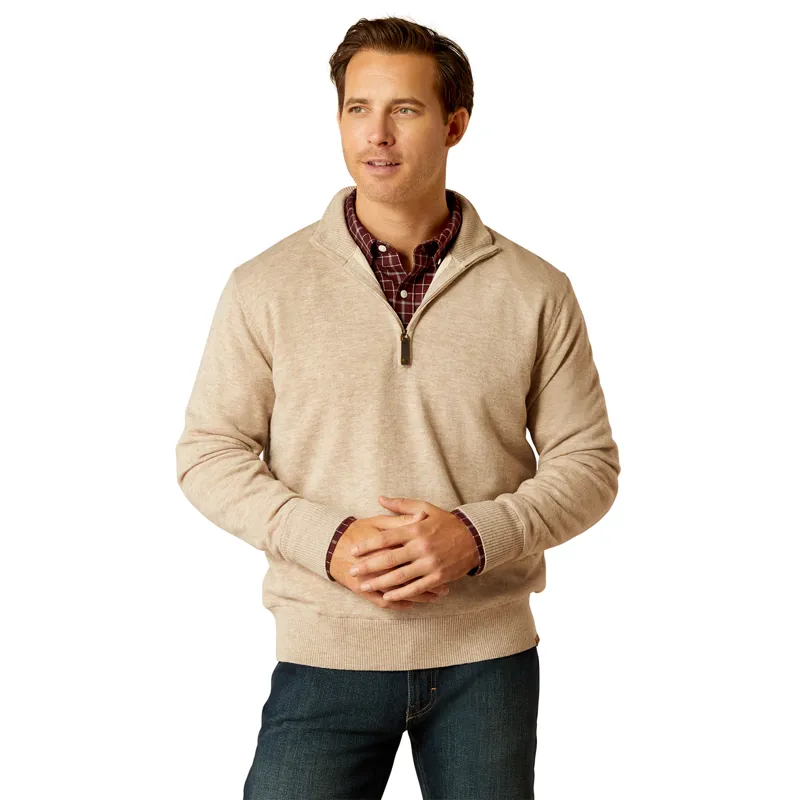 Ariat Country Bolinas 1/2 Zip Mens Sweater - Oatmeal