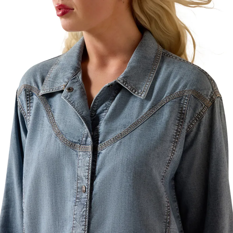 Ariat Bonfire Womens Shirt Jacket - Marine Blue-2