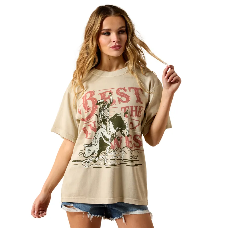 Ariat Bull Rider Womens Arched T-Shirt - French Oak