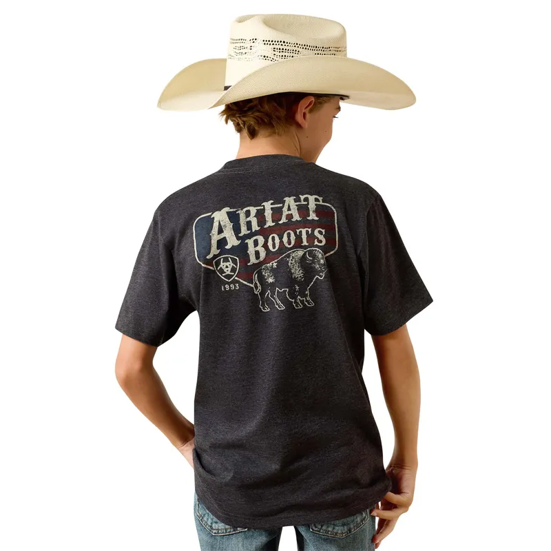 Ariat Junior Boys Western Tee - American Bison/Black-1
