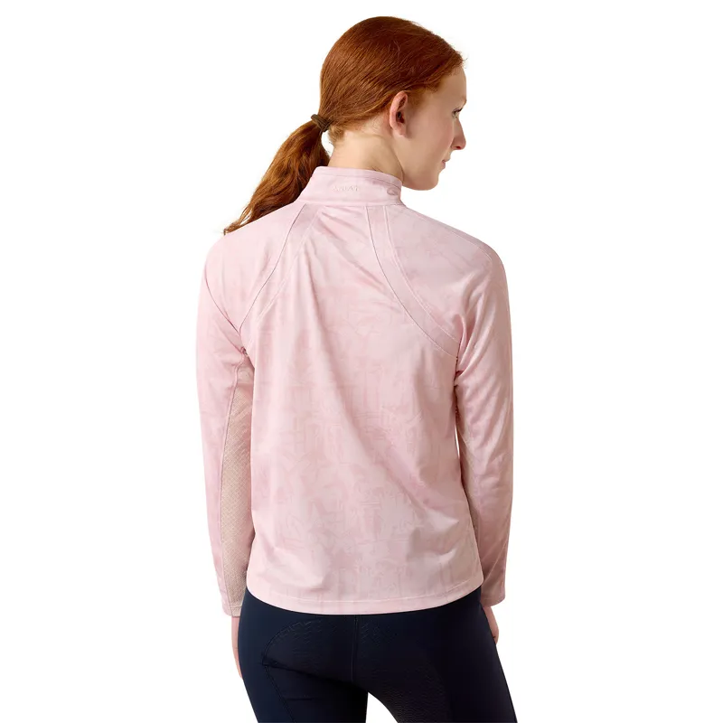 Ariat Sunstopper 3.0 Junior Girls Base Layer Top - Sepia/Horse Park Print-1