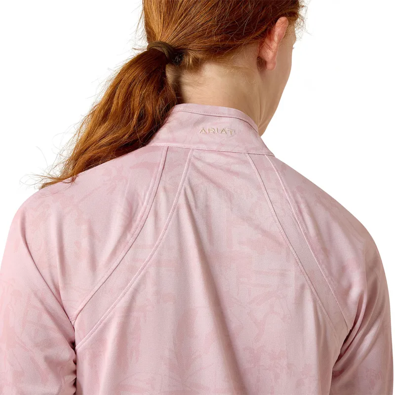 Ariat Sunstopper 3.0 Junior Girls Base Layer Top - Sepia/Horse Park Print-3