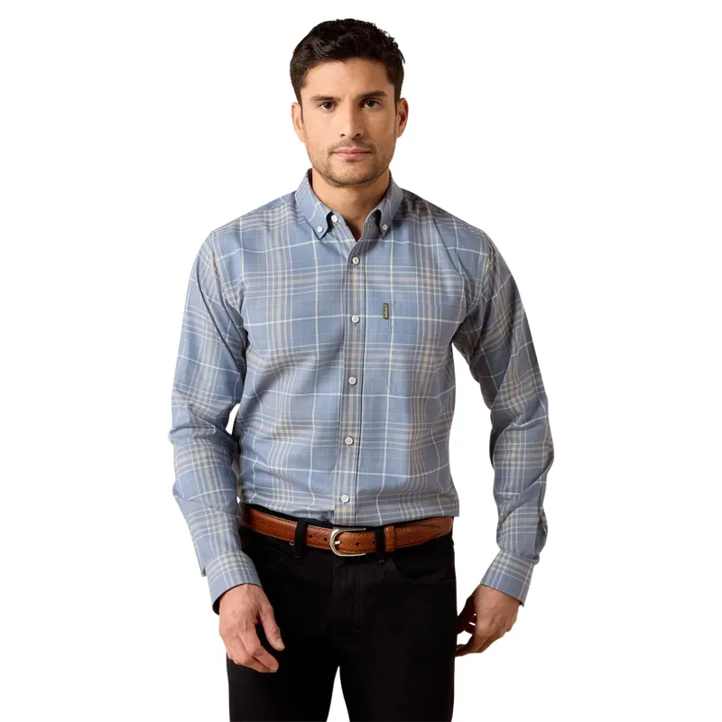 Ariat Clement Mens Shirt - Soft Blue Plaid-2