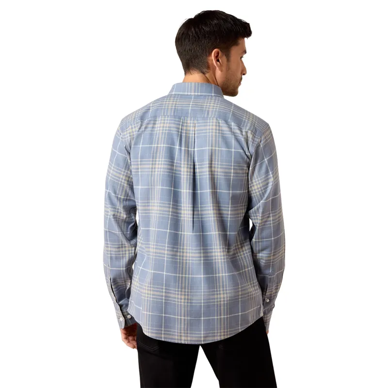 Ariat Clement Mens Shirt - Soft Blue Plaid-1