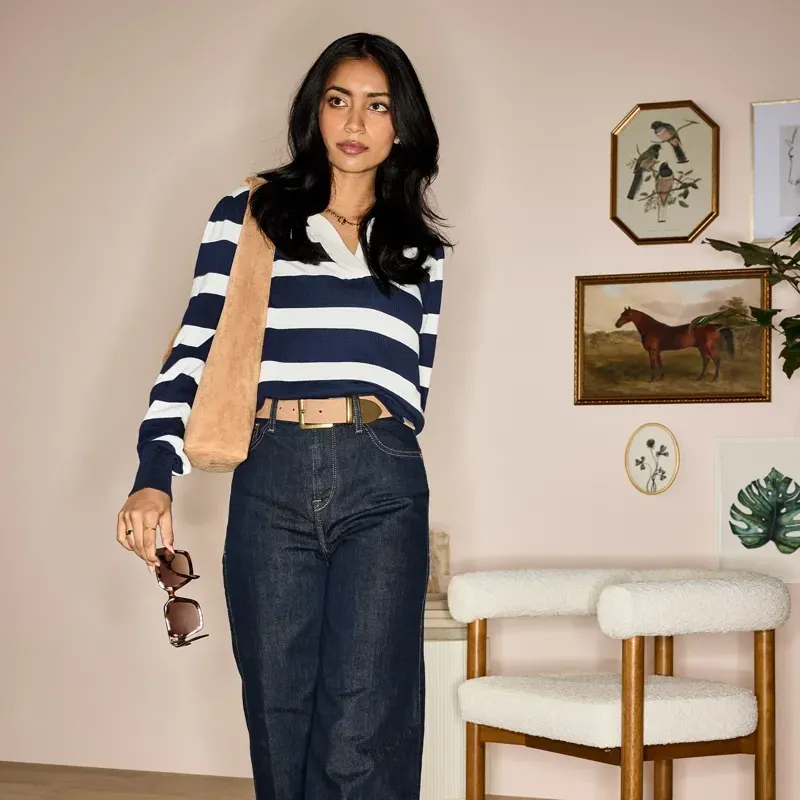 Ariat Country Langsett Womens Sweater - Navy Stripe-6