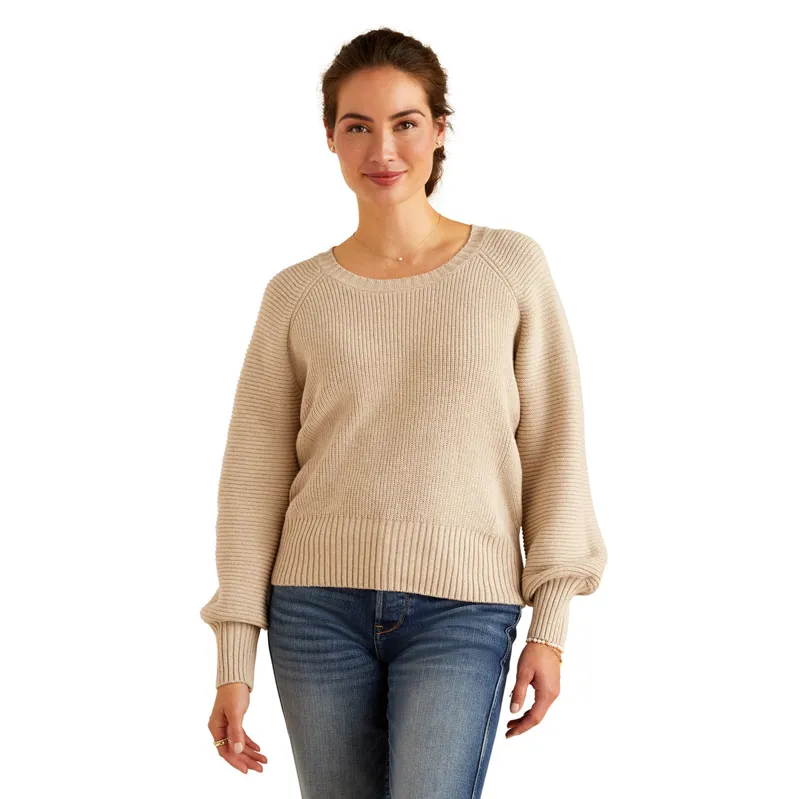 Ariat Country Malvern Ladies Sweater - Oatmeal Heather