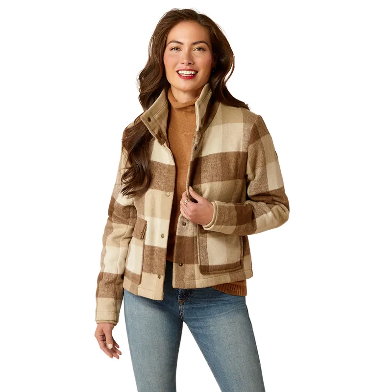 Ariat Country Marland Ladies Jacket - Camel Buffalo Plaid-1