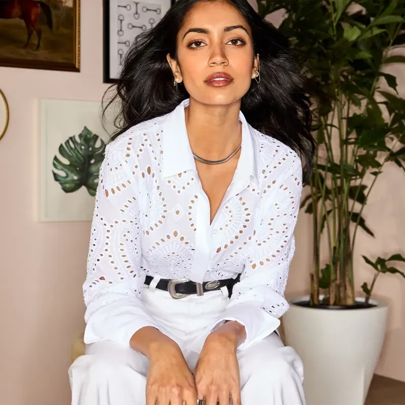 Ariat Country Millington Womens Blouse - White-4