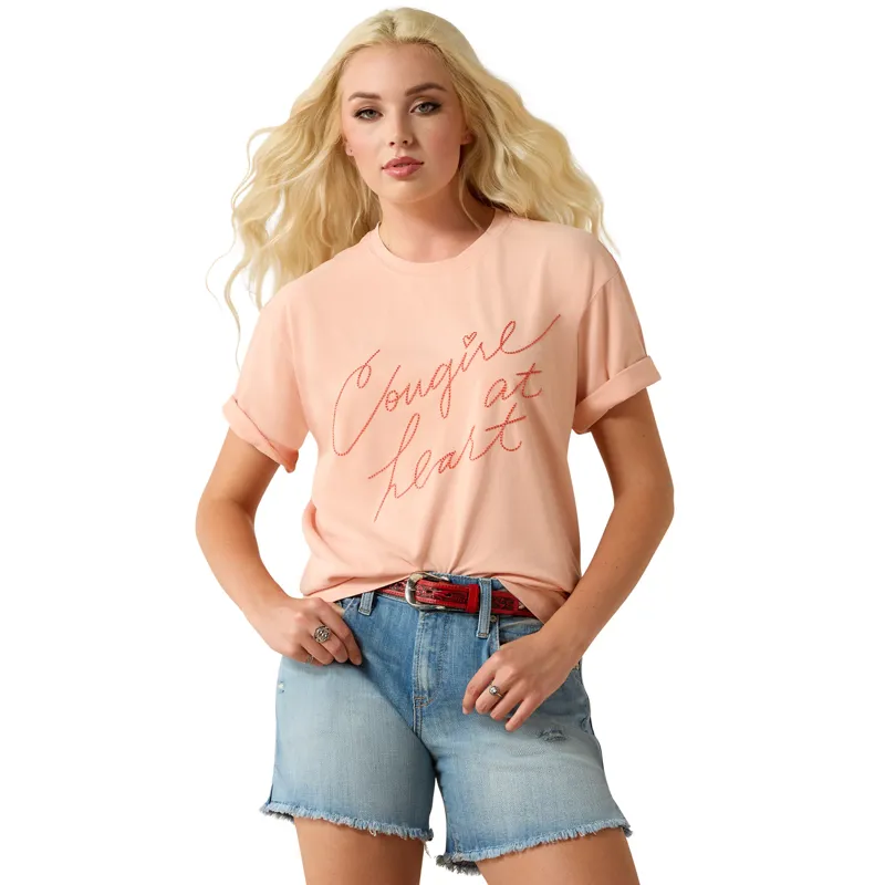 Ariat Cowgirl at Heart Womens T-Shirt - Tropical Peach