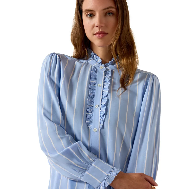 Ariat Country Cricklade Womens Blouse - Pacific Blue/Stripe-2