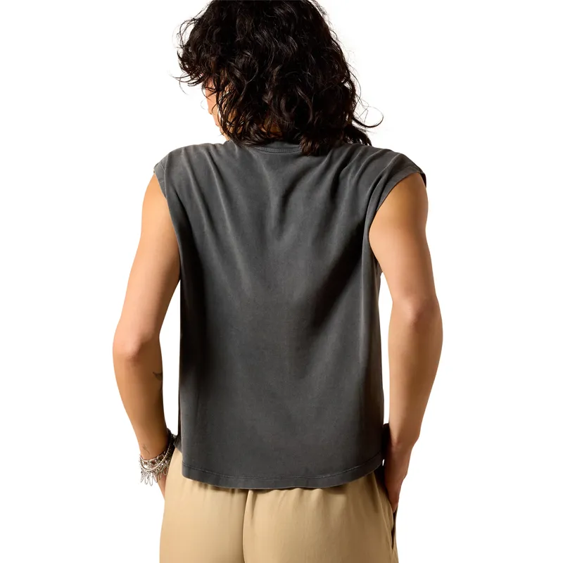 Ariat Dallas Womens Cropped T-Shirt - Charcoal Mineral Wash-1