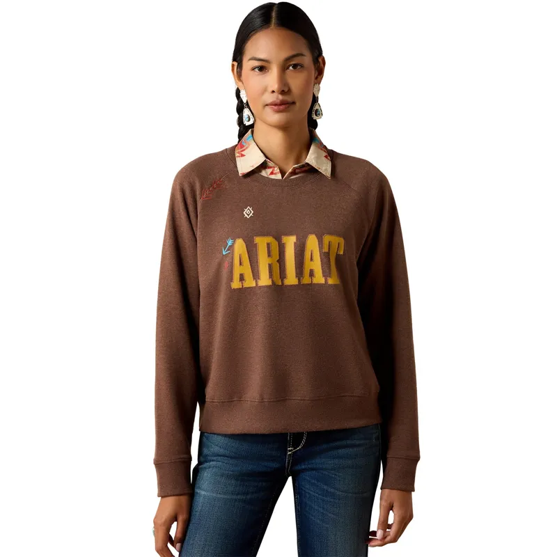 Ariat Essential Womens Crew Neck Sweatshirt - Chicory Coffee Heather
