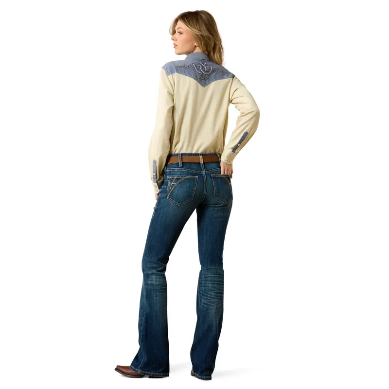Ariat Fiona Womens Mid Rise Boot Cut Jeans - Blue-2
