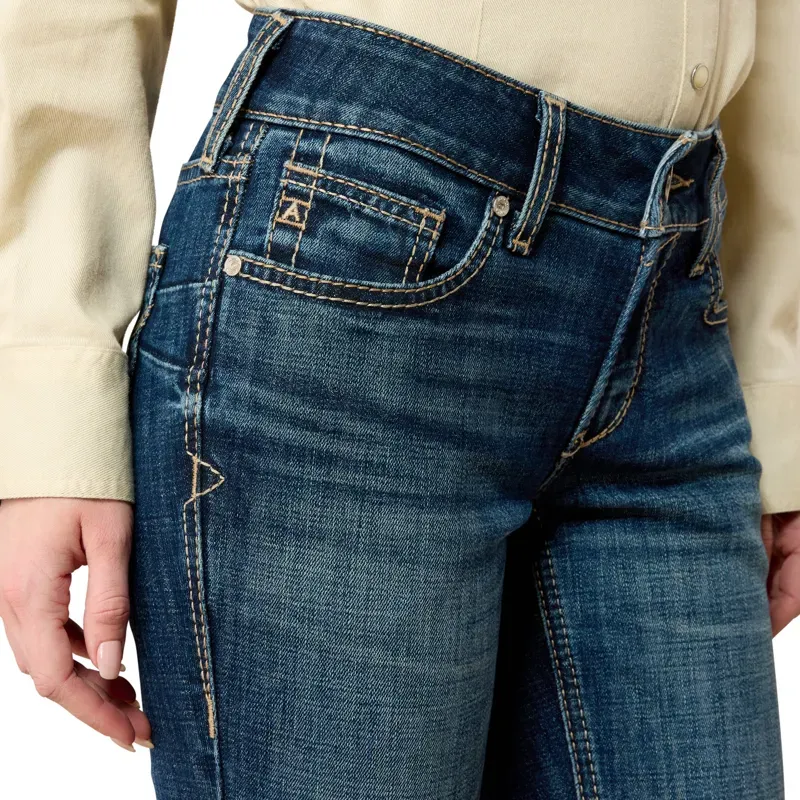 Ariat Fiona Womens Mid Rise Boot Cut Jeans - Blue-3