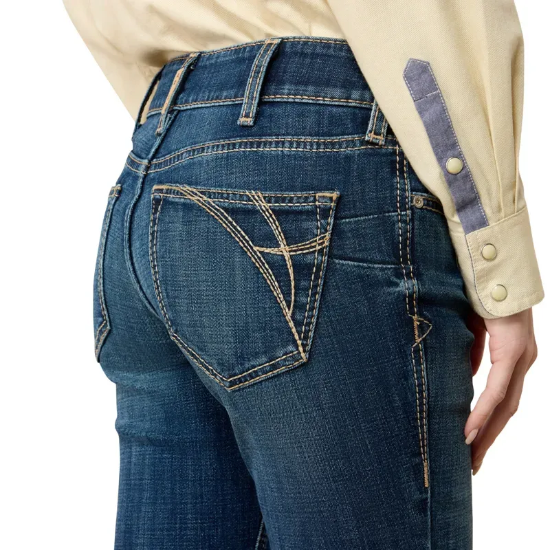 Ariat Fiona Womens Mid Rise Boot Cut Jeans - Blue-4