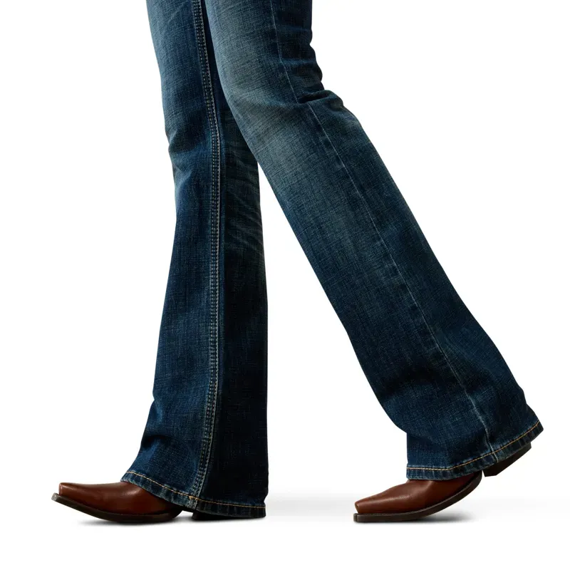 Ariat Fiona Womens Mid Rise Boot Cut Jeans - Blue-5