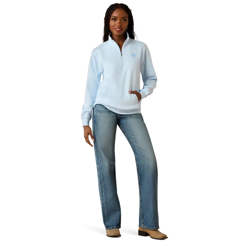 Ariat Logo 1/2 Zip Womens Sweatshirt - Nantucket Breeze-3