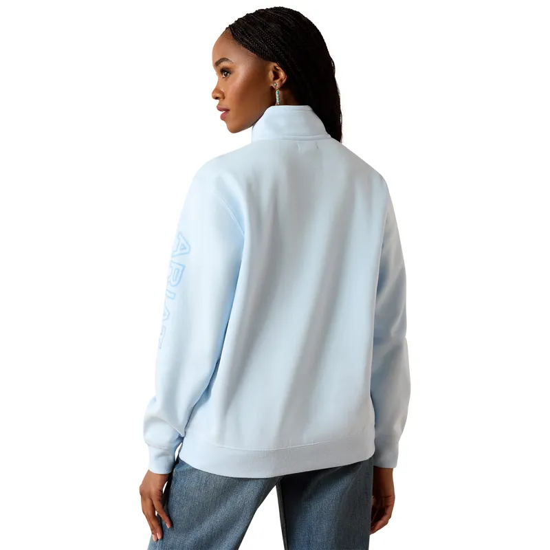 Ariat Logo 1/2 Zip Womens Sweatshirt - Nantucket Breeze-1