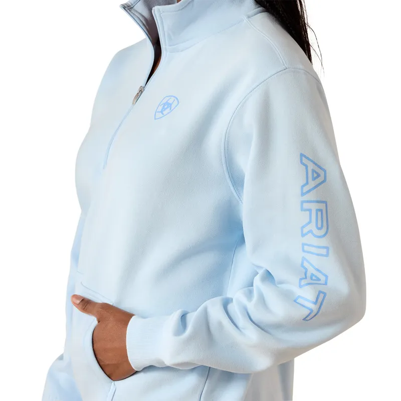 Ariat Logo 1/2 Zip Womens Sweatshirt - Nantucket Breeze-2