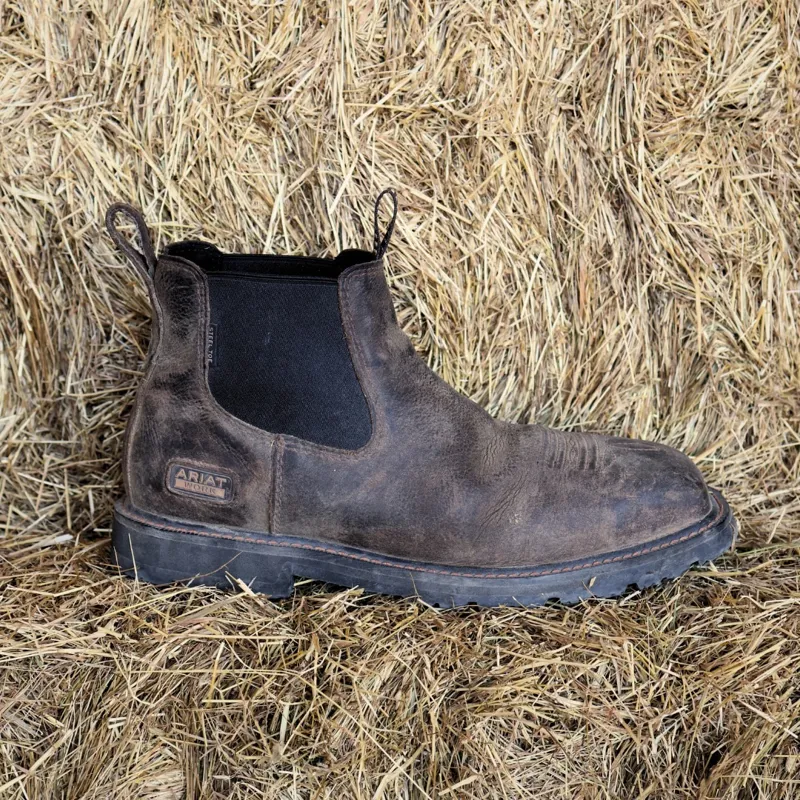 Ariat Groundrancher Steel Toe Mens Work Boots - Dark Brown-9