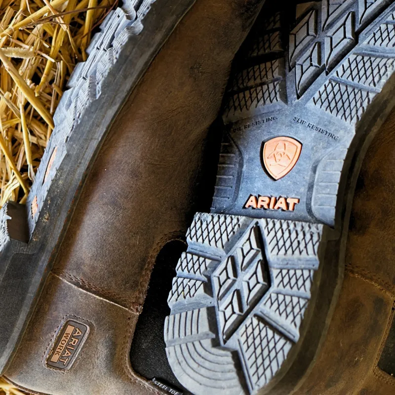 Ariat Groundrancher Steel Toe Mens Work Boots - Dark Brown-8