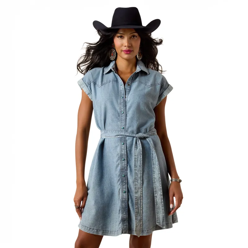 Ariat Hampton Womens Denim Dress - Marine Blue
