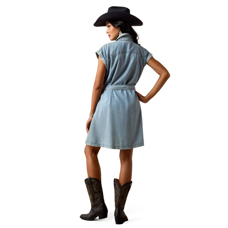 Ariat Hampton Womens Denim Dress - Marine Blue-1