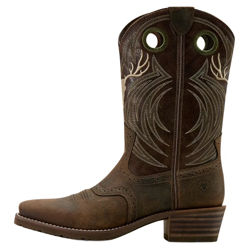 Ariat Hybrid Roughstock Antler Mens Western Boots - Wild Taupe-2