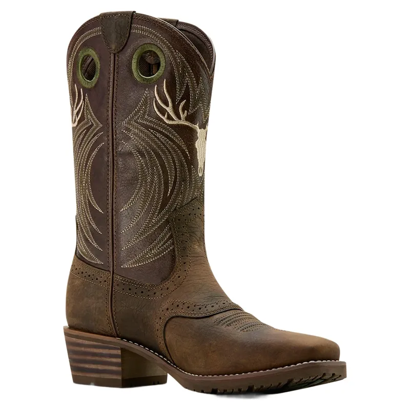 Ariat Hybrid Roughstock Antler Mens Western Boots - Wild Taupe-3