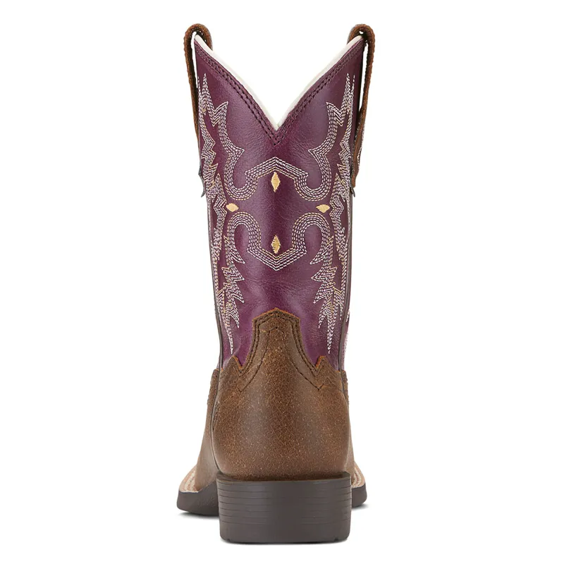 Ariat Tombstone Junior Western Boots - Vintage Bomber/Plum-1