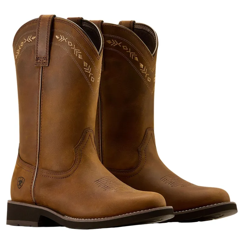 Ariat Kearney Round Toe Womens  Western Boots - Distressed Brown-1