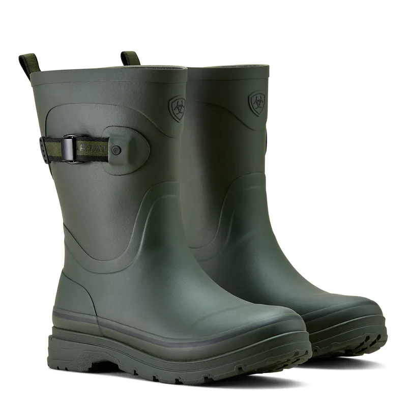 Ariat Kelmarsh Mid Womens Short Wellies - Dark Olive-3