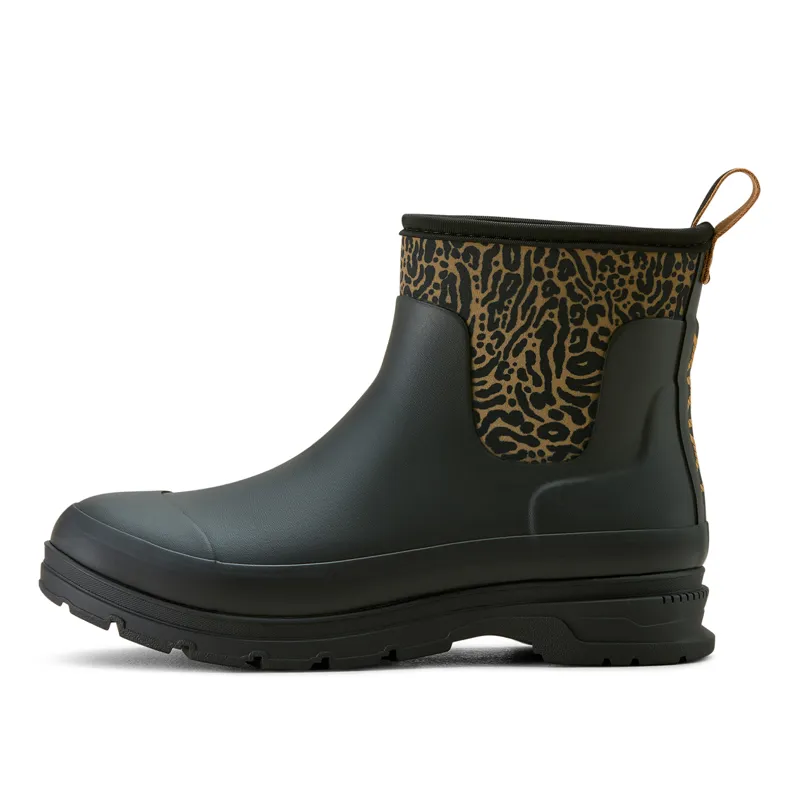 Ariat Kelmarsh Shortie Womens Short Wellies - Black/Ocelot Print-4