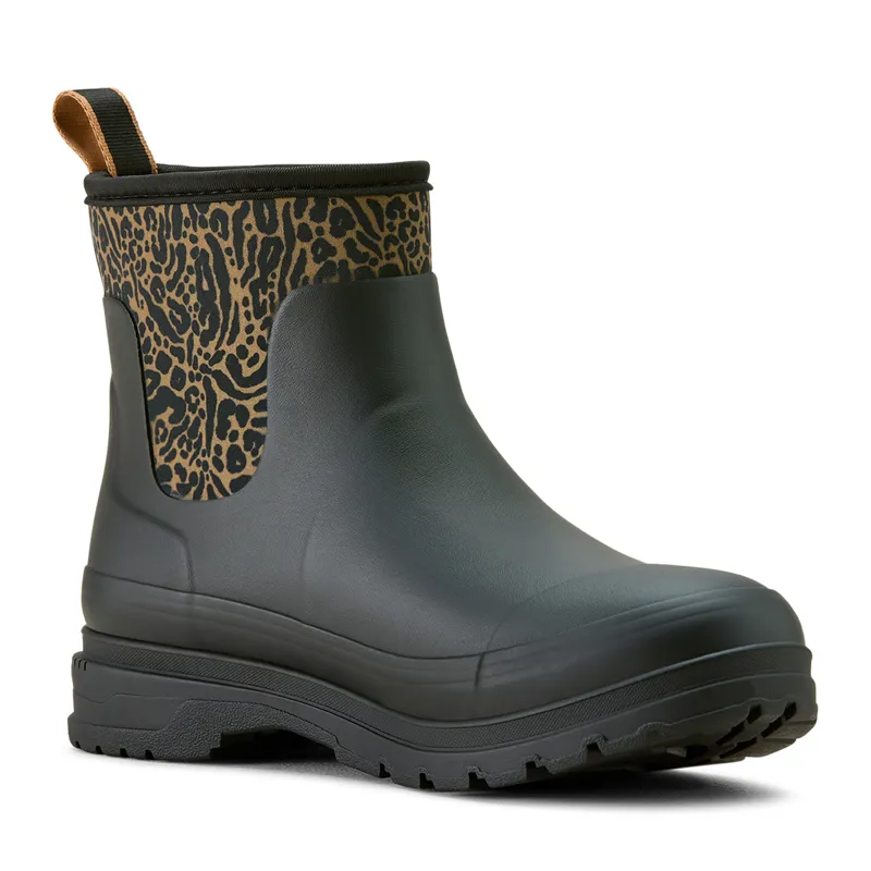 Ariat Kelmarsh Shortie Womens Short Wellies - Black/Ocelot Print-2