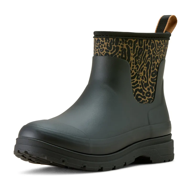 Ariat Kelmarsh Shortie Womens Short Wellies - Black/Ocelot Print