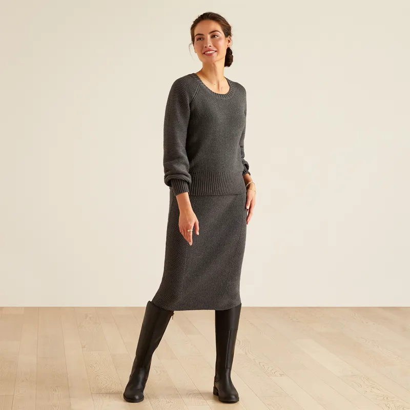 Ariat Country Malvern Ladies Sweater - Charcoal-3