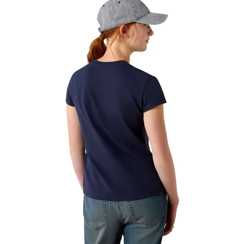 Ariat Vertical Logo Youth Tee - Navy Team/Red-1