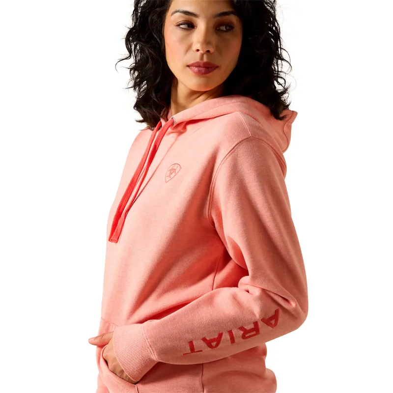 Ariat Logo 2.0 Womens Hoodie - Peach Amber Heather-2