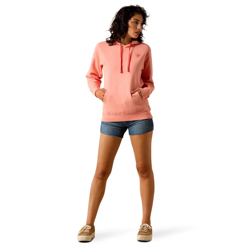 Ariat Logo 2.0 Womens Hoodie - Peach Amber Heather-3