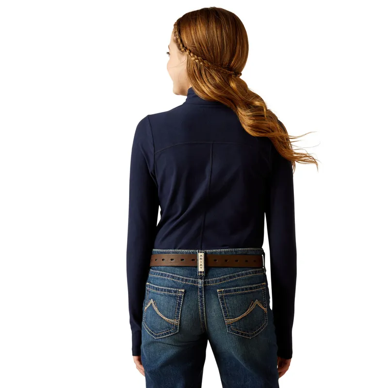 Ariat Lowell 3.0 1/4 Zip Junior Girls Base Layer - Navy-1