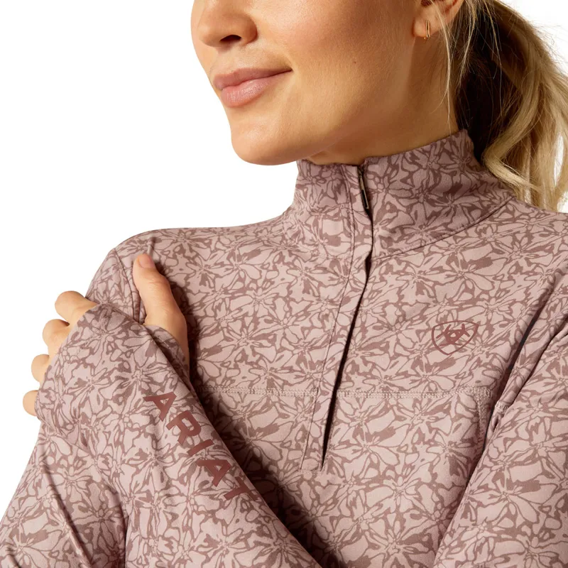 Ariat Lowell 3.0 1/4 Zip Ladies Base Layer - Abstract Floral-1