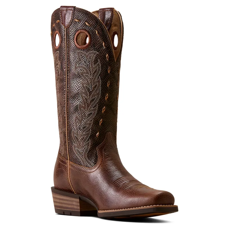 Ariat Lucera Narrow Cutter Toe Western Boots - Deepest Tan/Chocolate-6