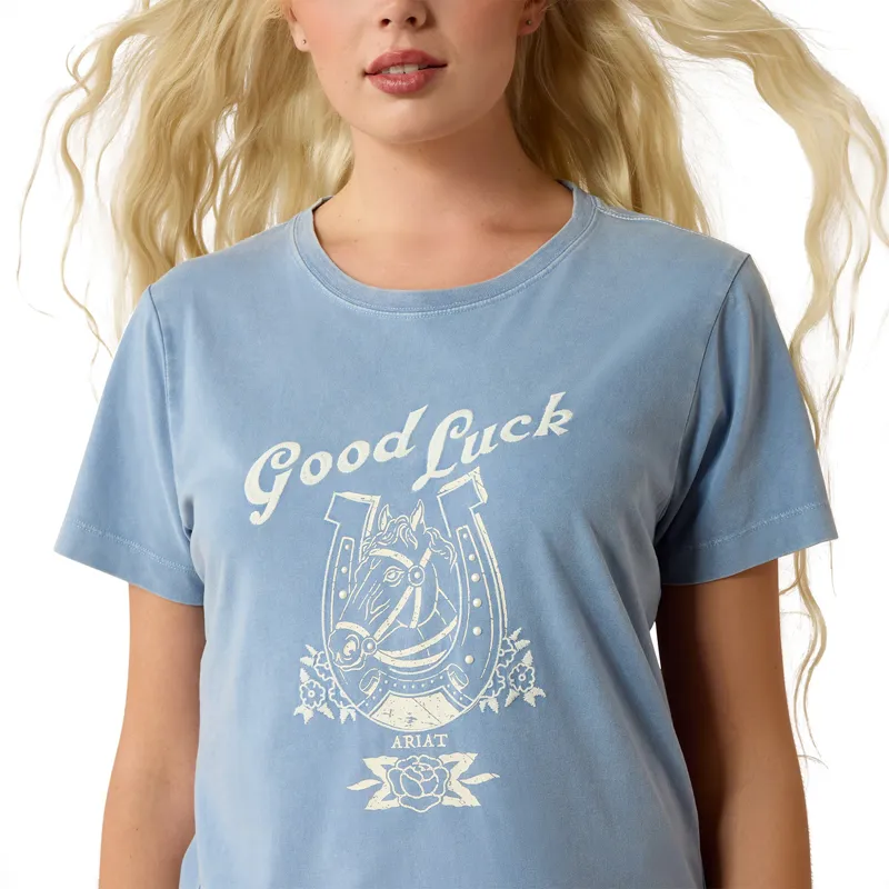 Ariat Lucky Dreams Womens T-Shirt - Ashleigh Blue-2