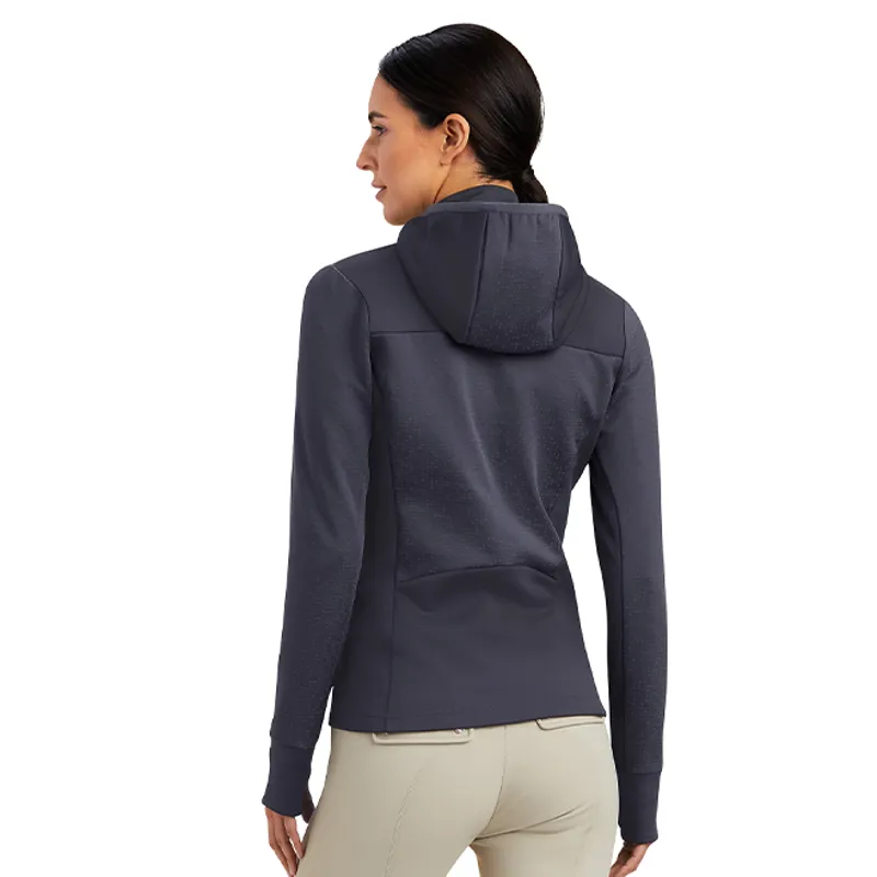 Ariat Lumina Full Zip Ladies Hooded Sweatshirt - Ebony-4